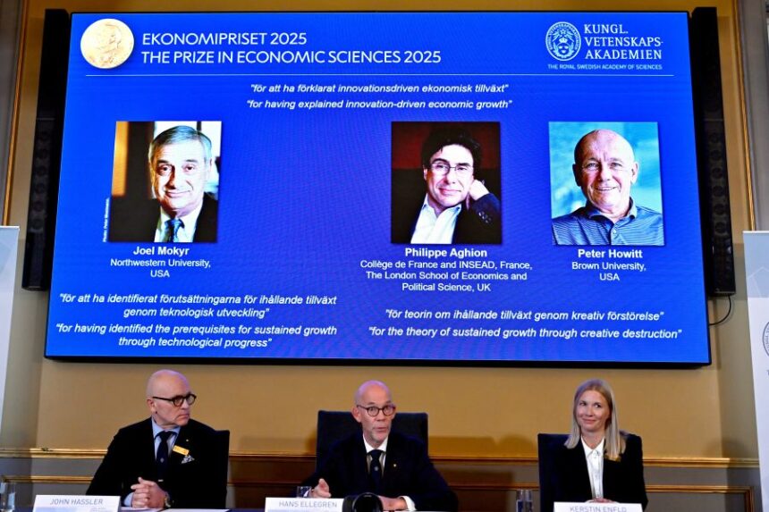 Nobel Prize in Economics awarded to three researchers who explained economic growth through innovation