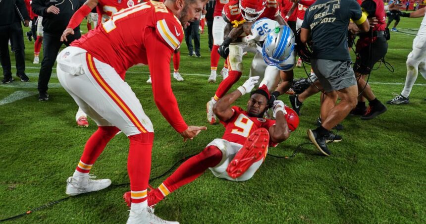 Lions' Brian Branch could be suspended for punching Chiefs' JuJu Smith-Schuster after game
