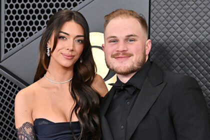 Brianna LaPaglia and Zach Bryan at the 2024 Grammys