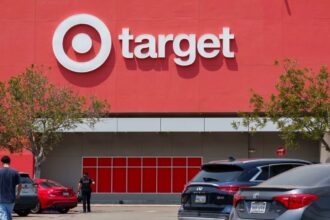 Target entrance with cars