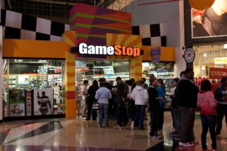 Gamestop shop with clients