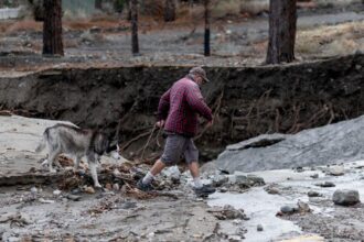 The rain has stopped in Los Angeles on Christmas Day, but the risk of flooding remains